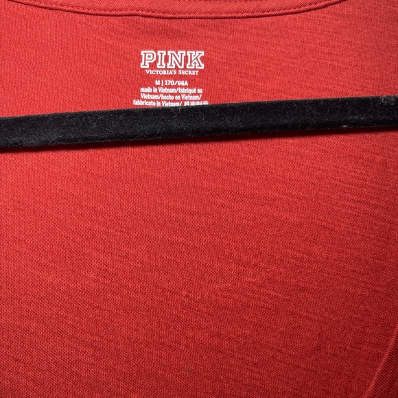 Y2K Victoria’s Secret Pink Women's V-Neck Burnt Orange Short SleeveT-Shirt - Picture 5 of 9